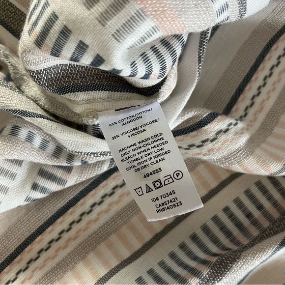 🖤3/$20🖤 Loft women’s medium long sleeve blouse neutral printed collared top - Picture 5 of 9